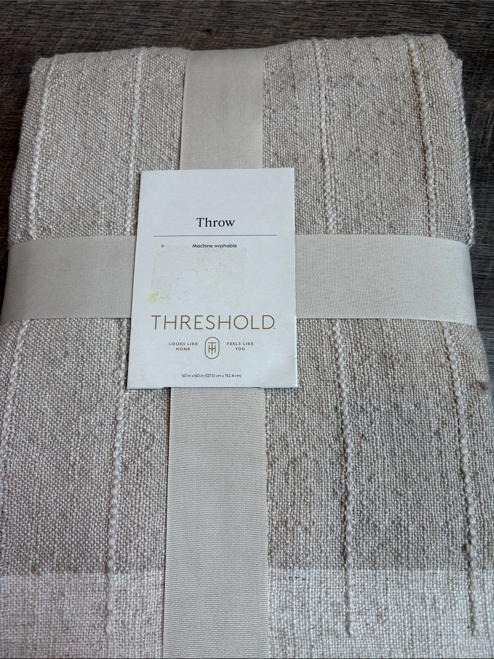 Threshold Lightweight Woven Blanket Neutral Fringe Throw 50x60” NEW - Picture 2 of 6